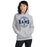 Woman wearing Cypress Ridge High School Rams Sport Heather Classic Unisex Hoodie 218