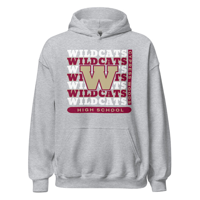 Cypress Woods High School Wildcats Heather Grey Classic Unisex Hoodie 235