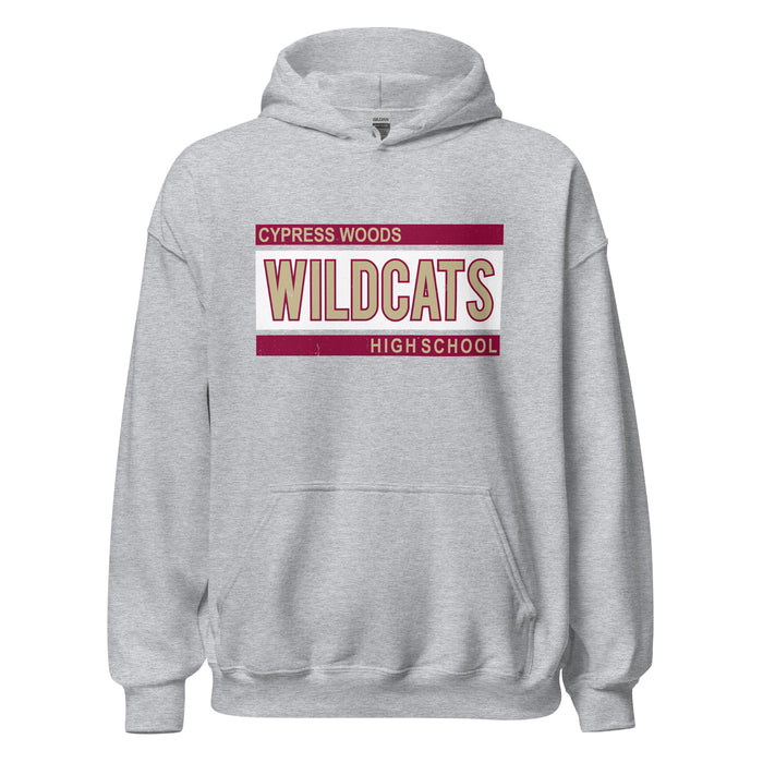 Cypress Woods High School Wildcats Heather Grey Classic Unisex Hoodie 098