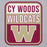 Close-up view of Cypress Woods High School Wildcats Heather Grey Classic Unisex Hoodie 001