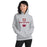 Woman wearing Cypress Woods High School Wildcats Heather Grey Classic Unisex Hoodie 222
