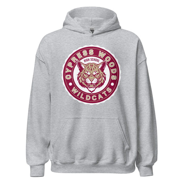 Cypress Woods High School Wildcats Heather Grey Classic Unisex Hoodie 216