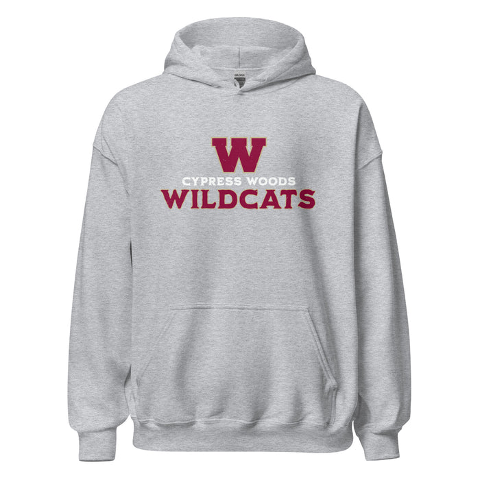 Cypress Woods High School Wildcats Heather Grey Classic Unisex Hoodie 233