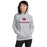Woman wearing Cypress Woods High School Wildcats Heather Grey Classic Unisex Hoodie 233
