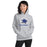 Woman wearing Dekaney High School Wildcats Heather Grey Classic Unisex Hoodie 226