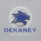 Close-up view of Dekaney High School Wildcats Heather Grey Classic Unisex Hoodie 226