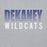 Close-up view of Dekaney High School Wildcats Heather Grey Classic Unisex Hoodie 024