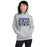 Woman wearing Dekaney High School Wildcats Heather Grey Classic Unisex Hoodie 238