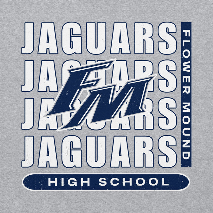 Close-up view of Flower Mound High School Jaguars Sport Grey Classic Unisex Hoodie 235