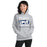 Woman wearing Flower Mound High School Jaguars Sport Grey Classic Unisex Hoodie 240