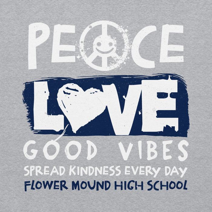 Close-up view of Flower Mound High School Jaguars Sport Grey Classic Unisex Hoodie 240