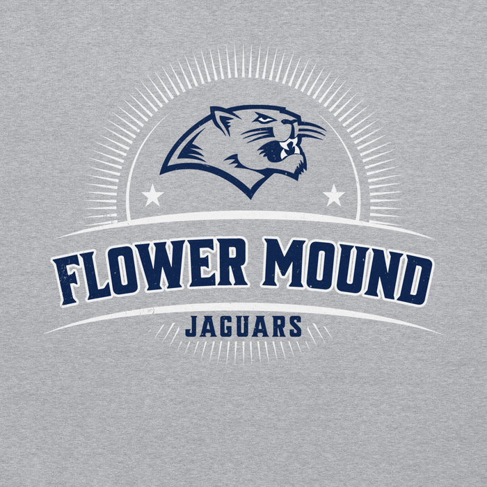 Close-up view of Flower Mound High School Jaguars Sport Grey Classic Unisex Hoodie 221
