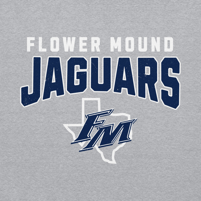 Close-up view of Flower Mound High School Jaguars Sport Grey Classic Unisex Hoodie 234
