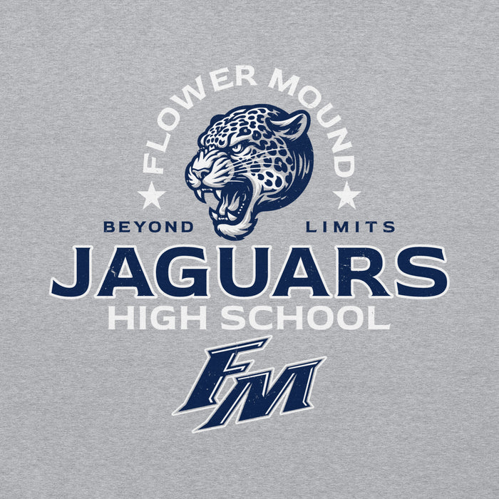 Close-up view of Flower Mound High School Jaguars Sport Grey Classic Unisex Hoodie 222