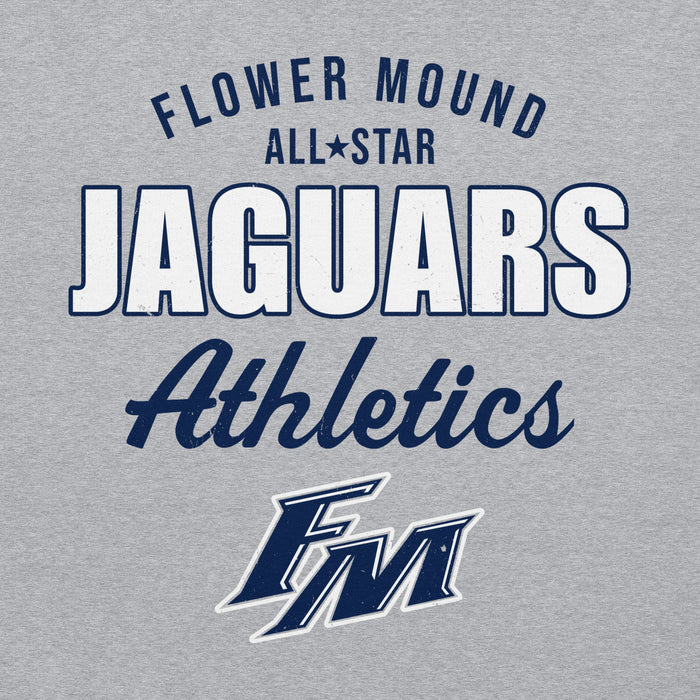 Close-up view of Flower Mound High School Jaguars Sport Grey Classic Unisex Hoodie 034