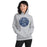 Woman wearing Flower Mound High School Jaguars Sport Grey Classic Unisex Hoodie 224
