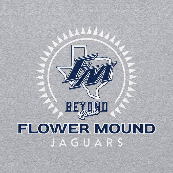Close-up view of Flower Mound High School Jaguars Sport Grey Classic Unisex Hoodie 219