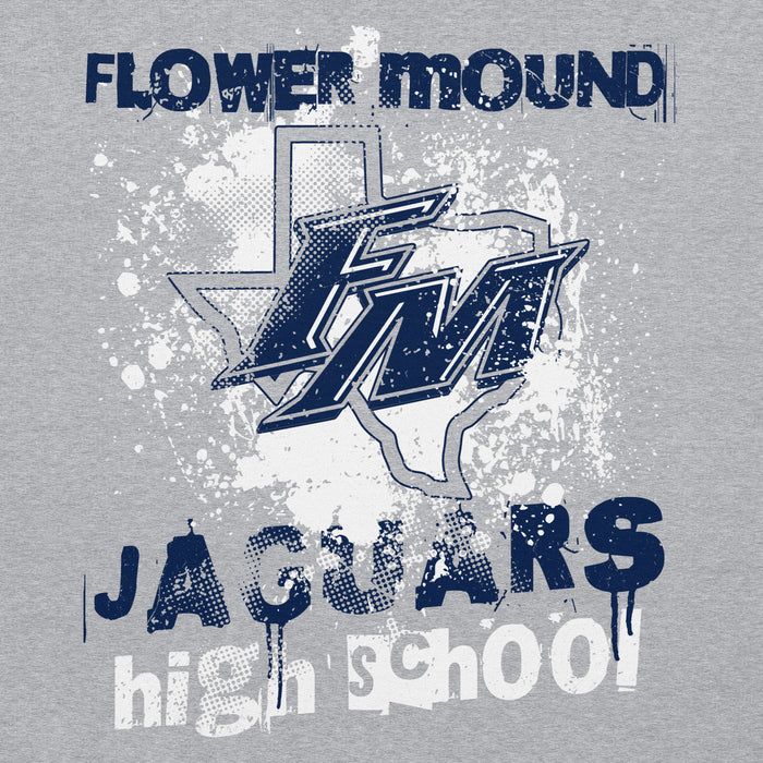 Close-up view of Flower Mound High School Jaguars Sport Grey Classic Unisex Hoodie 205