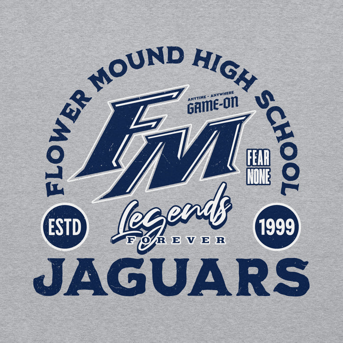 Close-up view of Flower Mound High School Jaguars Sport Grey Classic Unisex Hoodie 208