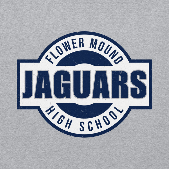 Close-up view of Flower Mound High School Jaguars Sport Grey Classic Unisex Hoodie 011
