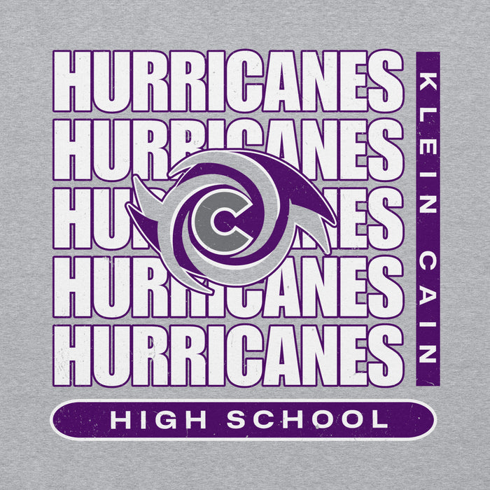 Close-up view of Klein Cain High School Hurricanes Sport Grey Classic Unisex Hoodie 235