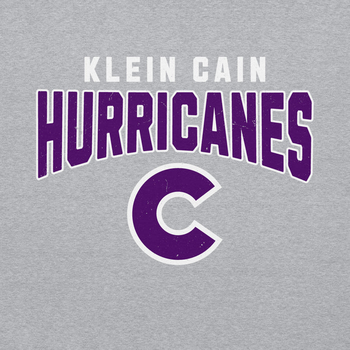 Close-up view of Klein Cain High School Hurricanes Sport Grey Classic Unisex Hoodie 234
