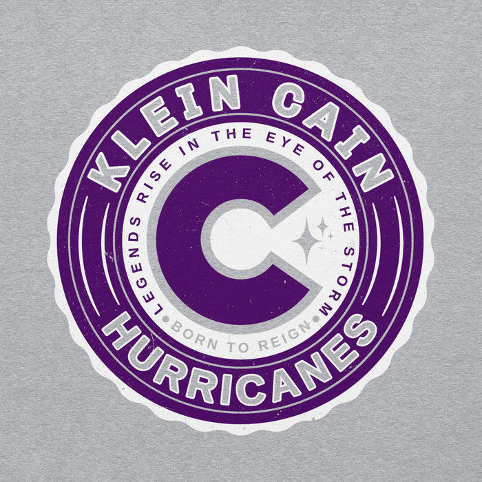 Close-up view of Klein Cain High School Hurricanes Sport Grey Classic Unisex Hoodie 216