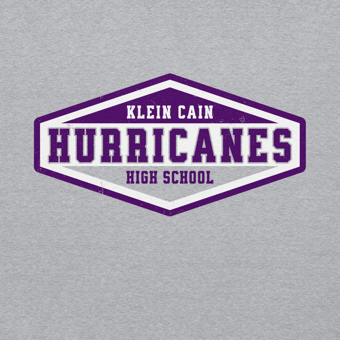Close-up view of Klein Cain High School Hurricanes Sport Grey Classic Unisex Hoodie 009