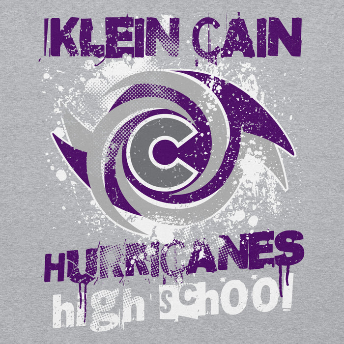 Close-up view of Klein Cain High School Hurricanes Sport Grey Classic Unisex Hoodie 205