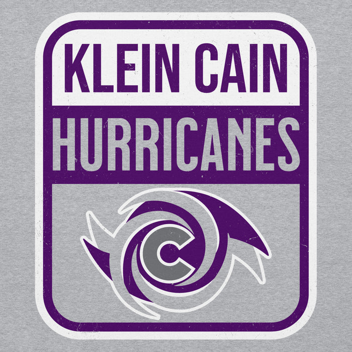 Close-up view of Klein Cain High School Hurricanes Sport Grey Classic Unisex Hoodie 001