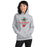 Woman wearing The Woodlands High School Highlanders Sport Grey Classic Unisex Hoodie 222
