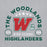 Close-up view of The Woodlands High School Highlanders Sport Grey Classic Unisex Hoodie 208