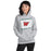 Woman wearing The Woodlands High School Highlanders Sport Grey Classic Unisex Hoodie 223