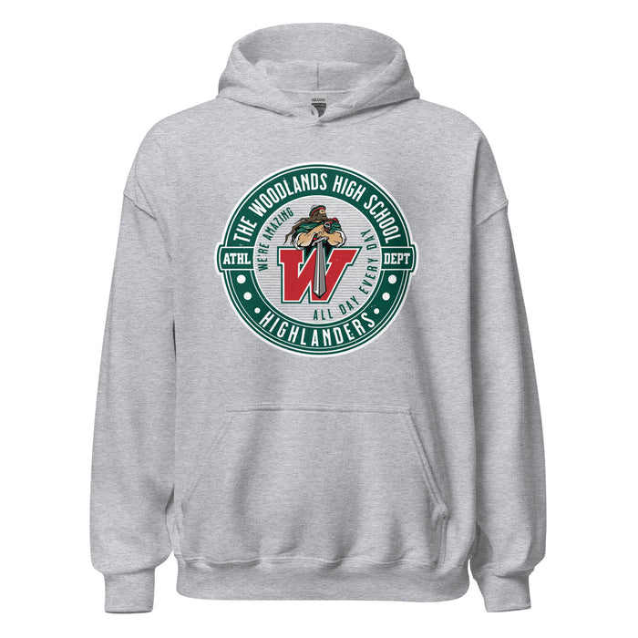 The Woodlands High School Highlanders Sport Grey Classic Unisex Hoodie 224