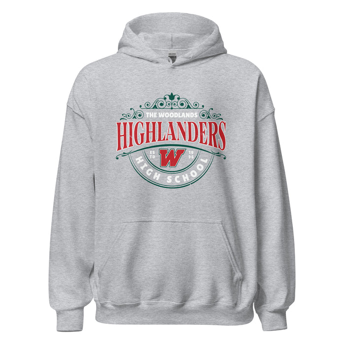 The Woodlands High School Highlanders Sport Grey Classic Unisex Hoodie 211