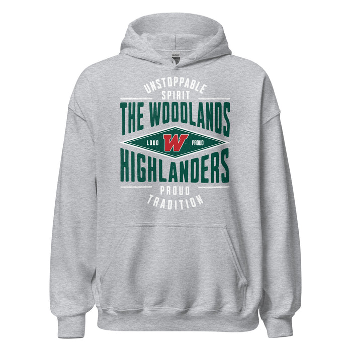 The Woodlands High School Highlanders Sport Grey Classic Unisex Hoodie 210