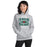 Woman wearing The Woodlands High School Highlanders Sport Grey Classic Unisex Hoodie 210