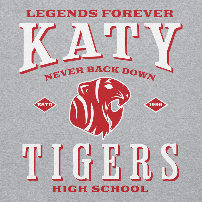 Close-up view of Katy High School Tigers Sport Grey Classic Unisex Hoodie 230
