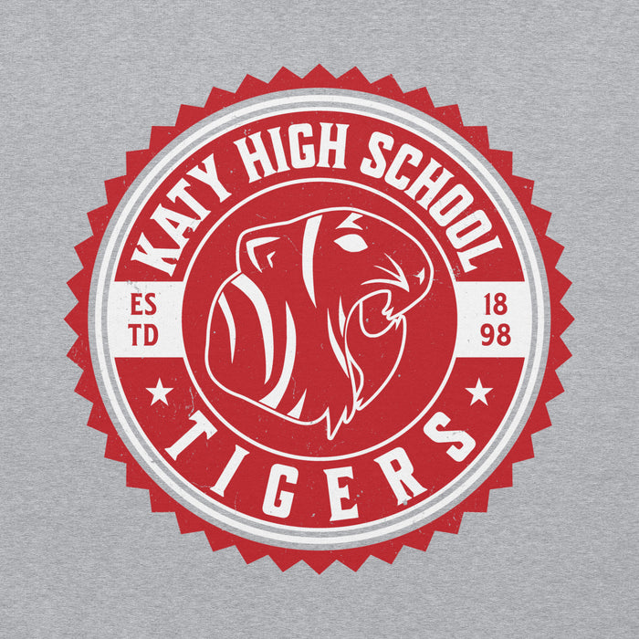 Close-up view of Katy High School Tigers Sport Grey Classic Unisex Hoodie 203