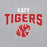 Close-up view of Katy High School Tigers Sport Grey Classic Unisex Hoodie 234