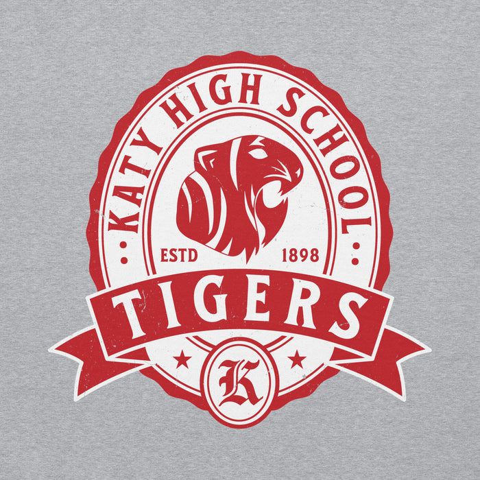 Close-up view of Katy High School Tigers Sport Grey Classic Unisex Hoodie 212
