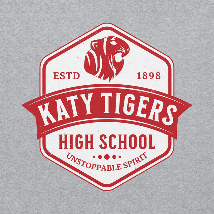 Close-up view of Katy High School Tigers Sport Grey Classic Unisex Hoodie 209