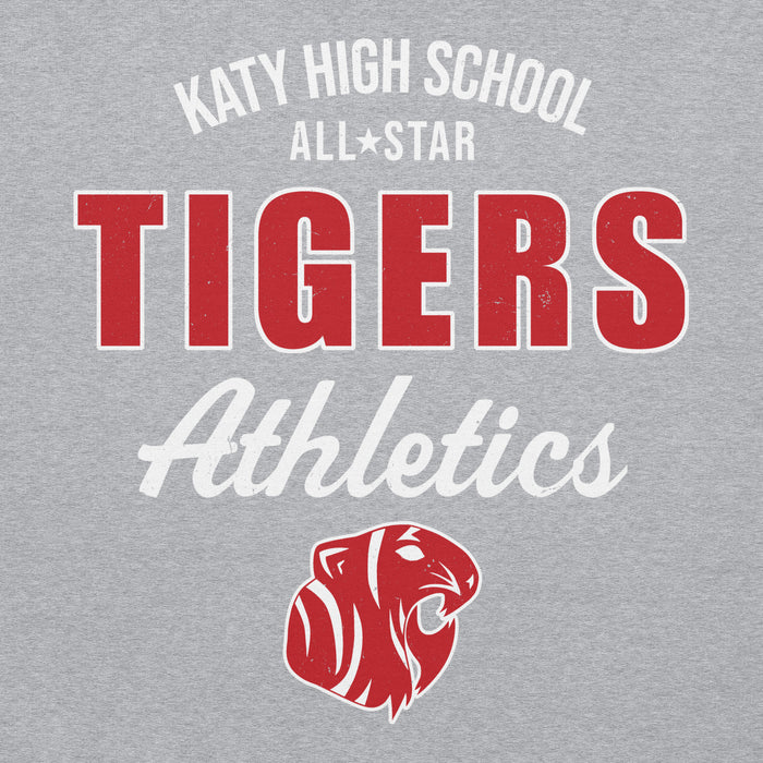 Close-up view of Katy High School Tigers Sport Grey Classic Unisex Hoodie 034