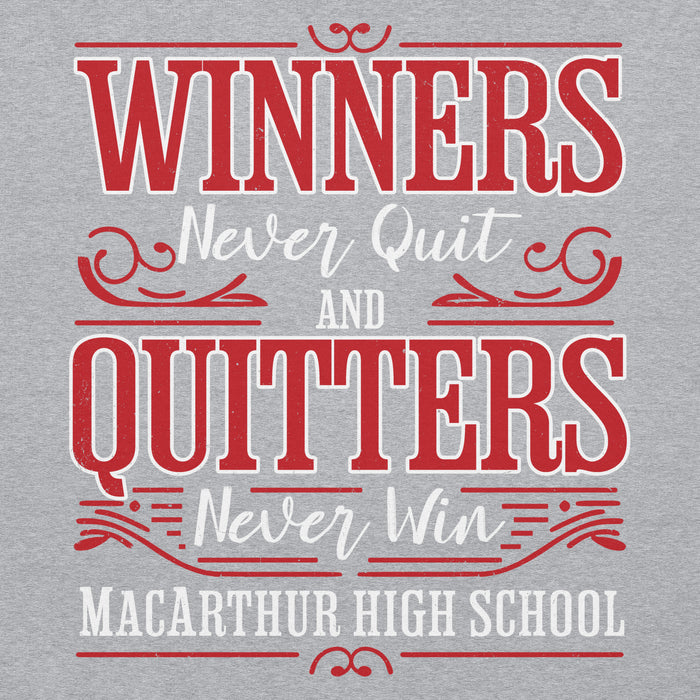 Close-up view of MacArthur High School Generals Grey Classic Unisex Hoodie 237