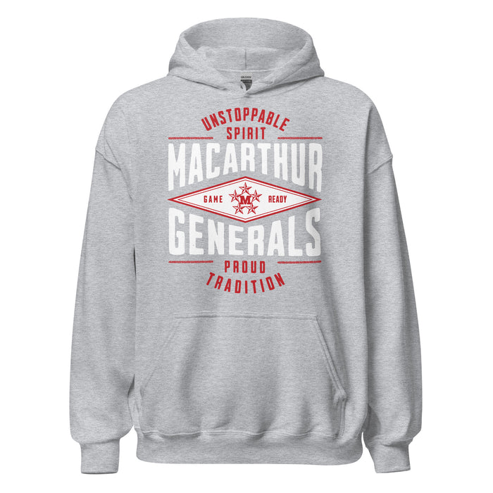 MacArthur High School Generals Grey Classic Unisex Hoodie 210