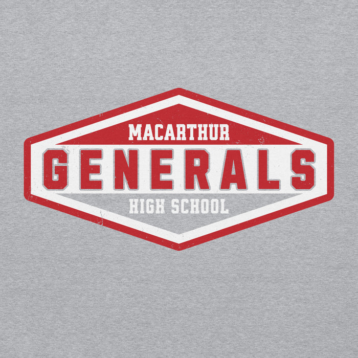Close-up view of MacArthur High School Generals Grey Classic Unisex Hoodie 009