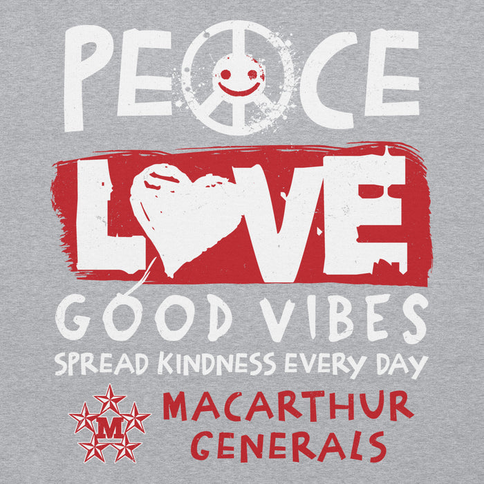 Close-up view of MacArthur High School Generals Grey Classic Unisex Hoodie 240