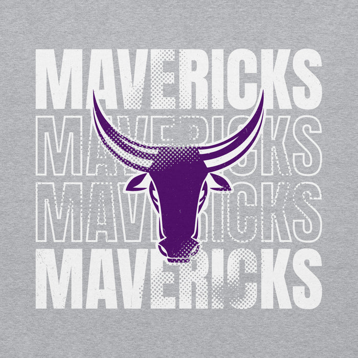 Close-up view of Morton Ranch High School Mavericks Grey Classic Unisex Hoodie 233