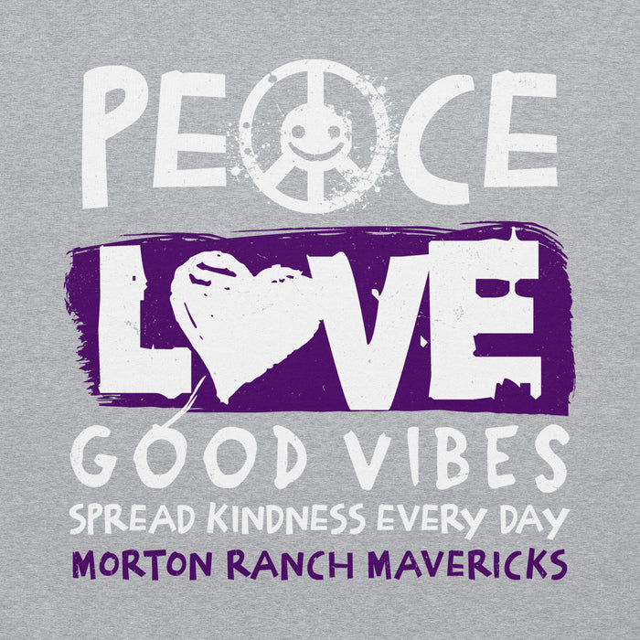 Close-up view of Morton Ranch High School Mavericks Grey Classic Unisex Hoodie 240