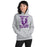 Woman wearing Morton Ranch High School Mavericks Grey Classic Unisex Hoodie 205